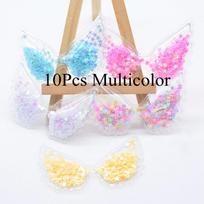 10 vnt. 72 mm Kawaii Angel-Wing skaidrūs PVC užpildo blizgučiai, aplikacijos, „pasidaryk pats“ amatų plokščiadėžės iškarpų knygelės papuošalų priedai įvairiaspalvis