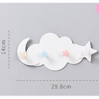 1 Pcs Creative Cute Star Moon Cloud Shape Nail-free Wall Clothes Hooks Kids Room Decorative Key Hanging Hanger Kitchen Storage Hook WBL balta