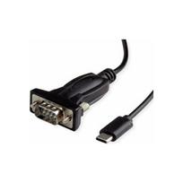 Adapter AV Value VALUE Kabel konwertera USB - Serial, typ C - RS232, Black, 1,8 m | 12.99.1162 | 7630049619401