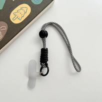 Mobiliojo telefono grandinės žiedo laidas raktams su riešo dirželiu Prabangus pakabinamas mobiliojo telefono laikiklis raktų pakabukas telefono dėklas. juoda