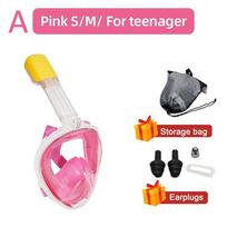 Diving Mask Underwater Snorkeling Full Face Swimming Mask Respirator Snorkel Mask Goggles for Kids Adult Swimming Equipme