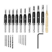 Self Centering Drill Bit set Includes Hex Key & Spare Bits Comprehensive Drill Bit Assortment for Cabinet & Door Hinges 1