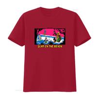 Vintage Surf Skate Design T Shirt Hawaii Surfing Theme with Fun Characters Perfect for Beach Lovers Large Size Available S