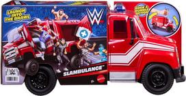 Žaislinis greitosios pagalbos automobilis Mattel WWE Slambulance JMR51, raudona sp.