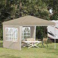vidaXL Pop up Party Tent 288 x 288 x 245 cm Cream Oxford Fabric