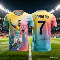 All Season Kids & Adults Ronaldo #7 Fan Football Jersey Polyester Breathable Comfortable Sports World Cup Top XXS