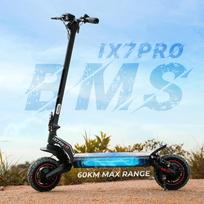 iScooter iX7Pro Elektrinis paspirtukas 2000W Dvigubas variklis 48V 17.5Ah Baterija 10 colių Visureigis E-paspirtukas Greitis 60KM/H Suaugusiųjų Lauko Važiavimas Escooter iX7Pro juoda