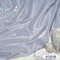 Glitter Polyester Fabric, Iridescent Holographic Stretch Sparkle Fabric for Wedding Party Decoration Clothing Sewing DIY Decor 50x150cm violetinė