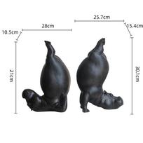 Abstract Hippopotamus Sculpture Simulation Animal Sculpture Resin Handicrafts Inverted Hippopotamus Yoga Home Decoration