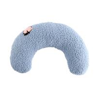 Soft Plush U-Shaped Pet Neck Pillow for Cats Dogs Calming Sleeping Support Pillow for Small Pets mėlyna