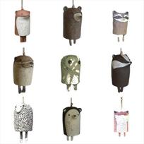 Handmade Bohemian-Style Resin Animal Wind Chimes Hanging Ornaments for Garden Courtyard Countryside Decor
