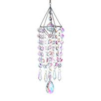 Hanging Crystal Suncatchers Wind Chime Style Garden Outdoor Rainbow Maker Handmade Gold Silver Plated Sun Catcher 55CM Yucheng (as the picture,One Size)