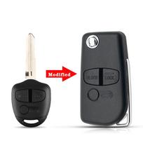 Car Modified Flip Remote Key Shell Case 2/3 Button For Mitsubishi Lancer Ex Evolution Grandis Outlander Right/Left Blade