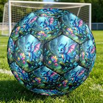 1pc Fantasy Dragon Garden Themed Soccer Ball, Size 5, Lightweight PVC Material, Outdoor Training Soccer Ball Gift. q62250 Size 5