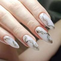 Long Press-On Nails With Gradient Marble Design Reusable Nail Tips Women Gel Adhesive Jelly Glue Options Gel Adhesive Type