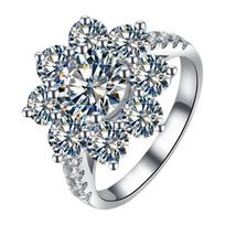 BELLA BOX Aštuonios širdelės ir aštuonios strėlės, padengtos PT950 tiesiogine transliacija, naujo produkto emuliacija Mosan Diamond Full Diamond Open Ring Girl 17.3mm auksas