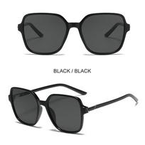 Square Frame Plain Sunscreen Sunglasses for Women, Trendy and High-end Ins Internet Celebrity, Korean Version, Versatile Round Face Sunglasses white