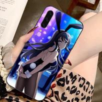Anime Mai Sakurajima merginos telefono dėklas, skirtas Samsung A91 A81 A73 A72 A71 A30S A20 A12 A13 A52 A53 4G 5G, minkštas juodas telefono dangtelis Samsung A13 5G blue