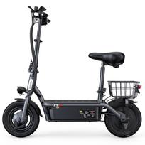 iScooter F3 1000W Kasdienis elektrinis paspirtukas suaugusiems 48V13Ah, didžiausias greitis 45 km/h, LED ekranas, būgniniai stabdžiai Miesto krovininis elektrinis paspirtukas su galiniu krepšiu ir sėdyne F3: 1000W 48V13Ah juoda