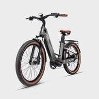 MIHOGO AIR 48V 750W Anglies Pluošto Elektrinis Dviratis, 26 colių, Didžiausias pedalų palaikymo nuotolis iki 190 km, Didžiausia apkrova 120 kg. pilka