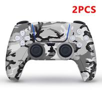 2PCS Skin Sticker Decal Vinyl For PS5 Gamepad Controller For PS5/Pro/Slim Console Protective Case Cover For PS5 Acssories gray