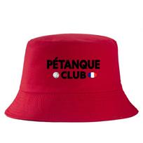 Petanque Club Bucket Hat French Boules Sport Print FisherUnisex Cap Unisex Outdoor Casual Sun Hat Summer Cotton Beach Party Hat Hat girth 56-58cm red