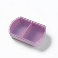2 Grids Pills Case Moisture-Proof Pill Organizer Dispenser Case Portable Pillcase Box  Travel violetinė