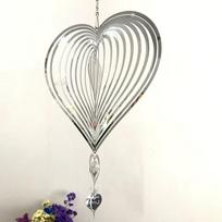 3D Metal Rotating Wind Chime Christmas Pendant Hanging Wind Spinner Spiral Windchimes Garden Yard Home Decor Ornaments Christmas