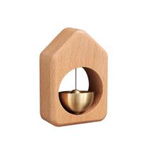 Home Solid Wood Wind Chime Entry Door Refrigerator Sticker Doorbell Black Walnut Suction Door Bell (as the picture,S)