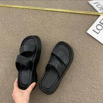2024 2024 Casual Summer Slippers Shoes Women Low-Heeled Comfort Lady Sandals Open-Toe Female Sandalias Platform Sandals Women Sandals 35