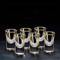 6 vnt. auksinės folijos spalvos spiritinių gėrimų puodeliai buitinis kūrybingas mažas vyno puodelis stiklinis puodelis su paauksuotu kraštu vyno dozatorius Baijiu puodelis didmeninė prekyba puodeliais 15ml