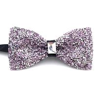 Mens Rhinestones Pre-Tied Bowtie Neckwear for Wedding Banquets Party Neckwear