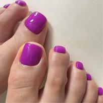 24 Pieces Fashion Press On Toenails Square False Toenail Glossy Short  Artificial Nail For Manicure and Professional Use 1