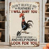 Sassy Metal Chicken Art Vintage Humor Plaque Home Decor 20x30cm