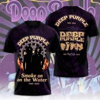 Rock Deep Purple Grupės Marškinėliai 3D Spausdinimas Vyrams Moterims Trumpomis Rankovėmis Apvalia Kaklo Marškinėliai Per dideli Marškinėliai Hip Hop Viršūnės Unisex Drabužiai S