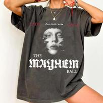 Comfort Colors Lady Gaga  The Mayhem Ball Tour Date TShirt  Women Clothes Harajuku S