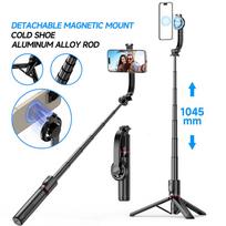 L20 Portable Detachable Magnetic 1045mm Selfie Stick Professional Tripod With Aluminum Alloy Pull Rod and Cold Boots juoda