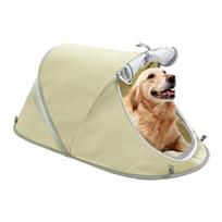 Foldable Pet Tent Portable Dog & Cat House Lightweight Indoor Outdoor Camping Kennel Breathable & Pet Shelter smėlis
