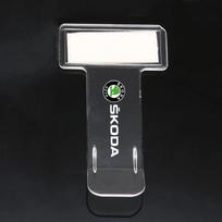 CGS1 Automobilio čekio laikiklis Sąskaitos sertifikato Parkavimo bilieto laikiklis Skoda Superb Fabia Octavia Laura Rapid Yeti Karoq Kodiaq Scala (Transparent,2pcs) skaidri