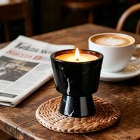 Natural Onyx Candle Holders for Home Decor Stone Pillar Candle Holder for Table  Elegant Wedding Dinner Party Table Decor (Black,d8*h8.5cm) juoda