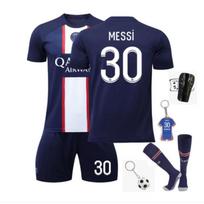 Messi Futbolo Marškinėliai Vaikams Sportinė Apranga - Poliesterio Mėlynas Futbolo Rinkinys 100-110 CM