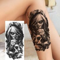 1 Sheet Scary Zombie Vampire Temporary Tattoos Halloween Horrible Evil Demon Tatoos Waterproof Realistic Fake Tattoo Stickers China Mainland