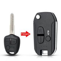 2/3 mygtuko modifikuotas atlenkiamas automobilio nuotolinio valdymo pultelio korpusas Mitsubishi New Asx Grandis Outlander Lancer-Ex dešiniajam/kairiajam ašmeniukui gray