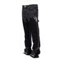 Men's Baggy Bell-Bottom Jeans Elastic Denim Casual Work Pants Vintage Patchwork Flared Trousers for Casua… More L