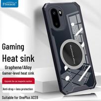 Freeson OnePlus Ace 6 Cooling Magnetic Drop-Protection Phone Case skaidri juoda spalva