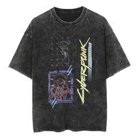 Žaidimas Cyber Punk LUCY Marškinėliai Medvilniniai Skalbti Vintažiniai Per dideli Marškinėliai Y2k Harajuku Gatvės Atsitiktiniai Laisvi Trumpomis Rankovėmis T-shirtai M