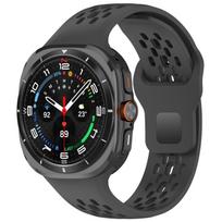 Wholesales (Black)For Samsung Galaxy Watch Ultra 47mm Reverse Buckle Silicone Breathable Watch Band juoda
