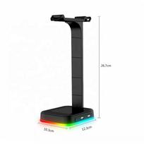 2 USB Hub 2.0 Ports RGB Gaming Headphone Stand Desktop Headset Holder for Gamer PC Display juoda