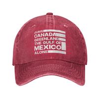 Leave Canada Greenland Gulf of Mexico Alone Baseball Caps Distressed USA Snapback Cap Outdoor All Seasons Travel Adjustable Hat Adjustable