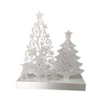 Yousheng žvakidė, žvakidės pagrindas su tuščiavidurio elnio Kalėdų eglutės dizainu, 3D spausdinimo matinis baltas ornamentas šventiniam namų stalo dekoravimui balta